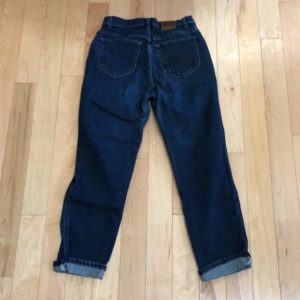 Vintage 90s Lee Dark Rinse High Rise Straight Leg Jeans Size 8S